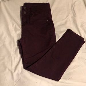 Burgundy colored jeans